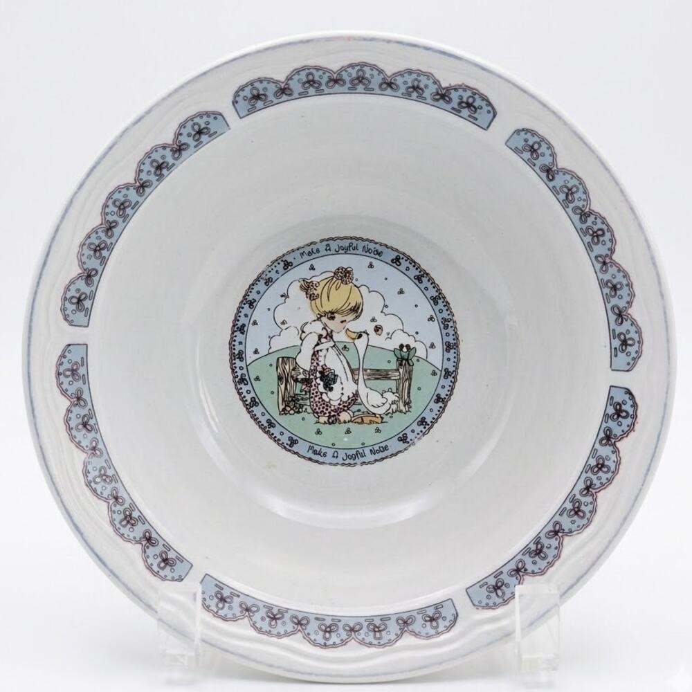 Vintage 1992 Precious Moments “Make a Joyful Noise” Bowls – 7” Wide Ceramic